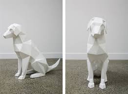 Stark White Geometric Animal Sculptures By Ben Foster Geometric Animals Animal Sculptures Geometric Dog