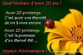 Idees Message Texte Anniversaire 20 Ans Citation Poeme Sms Souhaits
