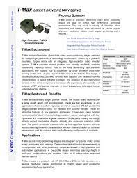 Julio 28, 2020 a las 10:45. T Max Direct Drive Rotary Servo Nutec Pdf Catalogs Technical Documentation Brochure