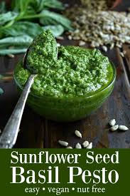 Sunflower Seed Basil Pesto Easy Nut Free Vegan Pesto Recipe Basil Pesto Homemade Pesto Recipe