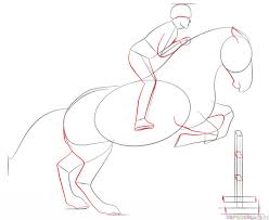 How To Draw A Jumping Horse Step By Step Drawing Tutorials For Kids And Beginners Horse Drawing Tutorial Drawing Tutorial Easy Horse Drawing
