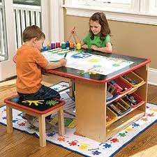 This Art Table Would Be Cute In A Brightly Colored Craft Room Or Kids Playroom Kids Art Table Art Desk For Kids Kids Craft Tables