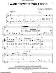 Direction I Want To Write You A Song Sheet Music For Piano Solo