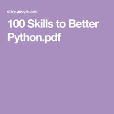100 Skills To Better Python Pdf Skills Python Programming Data Science