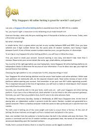 Leading online provider of accredited white card training for the construction industry. Why Singapore 4d Online Betting Is Great For Newbie S And Pros By H3asia Issuu