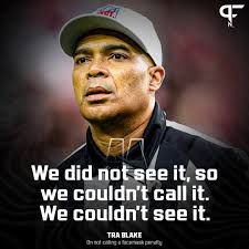 Referee Tra Blake explained why they didn't call a facemask penalty