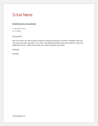 Notification Letter To Parents For Various Situations Word Excel Templates