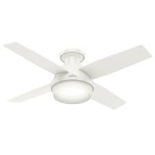 A common issue with light kits that come with ceiling fans is that they can be quite dim. Hunter Dempsey 2 Light 44 Flush Mount Ceiling Fan In Fresh White Lightsonline Com