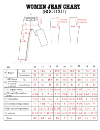Womens Boot Cut Size Chart