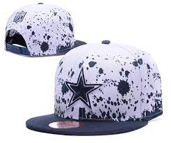 Men Dallas Cowboys Nfl Team Logo Painting Splatter Snapback Hat White Navy