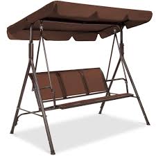 Best outdoor mesh patio double glider with tempered glass attached table. Best Choice Products 3 Seater Outdoor Adjustable Canopy Swing Glider Patio Loveseat Bench For Deck Porch W Armrests Textilene Fabric Steel Frame Brown Buy Online In Bosnia And Herzegovina At Bosnia Desertcart Com Productid