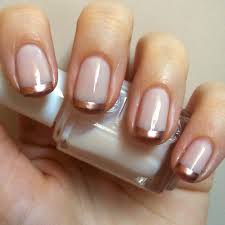 Rose Gold French Manicure Unas De Gel Esmalte De Unas Unas