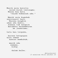 C am ku terdiam sendiri em ku rindukan hadirmu g di saat ini c am di dalam hati ini em hanya ada namamu g cuma namamu. 16 Puisi Ideas Quotes Words Poems