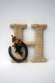 Rustic Wrapped Letter H Country Decor Twine Wrapped Letter Horseshoe Decor Rustic Home Decor Horseshoe Decor Horseshoe Crafts Western Crafts