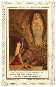 Our Lady Of Lourdes St Bernadette In Grotto Antique French Catholic Paper Lace Holy Prayer Card Catholic Gi Our Lady Of Lourdes Lourdes Blessed Mother Mary