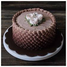 Chocolate Ombre Cake With Shell Design Chocolate Cake Designs Cake Decorating Cupcake Cakes