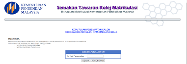 Check spelling or type a new query. Semakan Keputusan Matrikulasi 2016 2017 Online Cerita Budak Sepet
