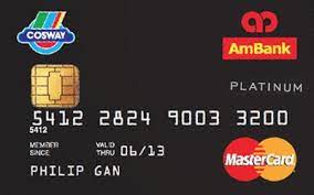 Then, i'd redeem those credit card points for airfare or other more lucrative travel options. Ambank Cosway Mastercard Platinum Free Cosway Points