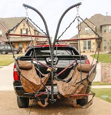 Learn how to build a hammock stand in a few hours! This Trailer Hitch Hammock Stand Lets You Set Up Dual Lounge Chairs On Your Truck Or Suv