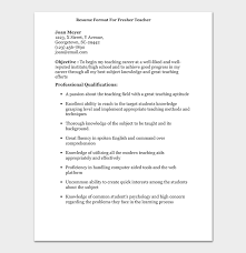 A standard cv isn't suitable for all jobs and levels of experience. Teacher Resume Template 19 Samples Formats