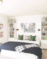 L S I N T E R I O R S Guestroom Playroom Ikea Brimnes Bed Bookcases Ikea Hack Black And White Brimnes Bed Guest Bedroom Office Guest Bedrooms
