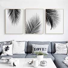 Large Black And White Canvas Prints Black White Leaves Canvas Print Living Room Canvas Wall Art Living Room Wall Painting Decor