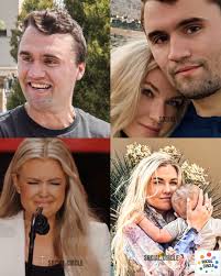 Mrs. Erika Kirk holds Charlie Kirks necklace of his cross. 😭🙏🏼