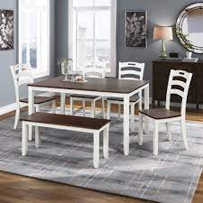 With the first seven mistakes mastered, you're ready for the advanced placement course in table setting. Amazon Com Merax Dining Table Sets 6 Piece Wood Kitchen Table Set Home Furniture Table Set With Chairs Bench White Cherry Table Chair Sets