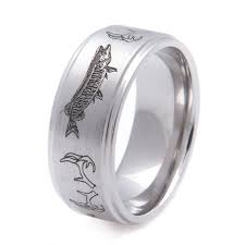 It Doesn T Get Any Better Than The Antler And Musky Hunting And Fishing Wedding Band Hunting Wedding Rings Titanium Wedding Rings Moissanite Wedding Ring Set