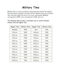 methodical printable military time clock military time chart