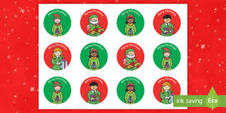 Merry Christmas Elf Stickers Christmas Nativity Jesus