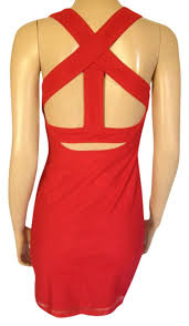 Bcbgeneration Red Bcbg Bodycon Cross Strap Xxs Short Night Out Dress Size 00 Xxs