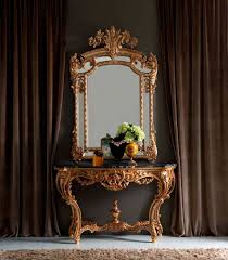 2290 Console Traditional Italian Living Room Furniture At Cassoni Mirror Set Mirror Console Table