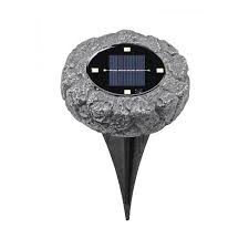 The best outdoor solar lights. 4pk Outdoor Solar Stone Ground Lights Gray Merkury Innovations Target
