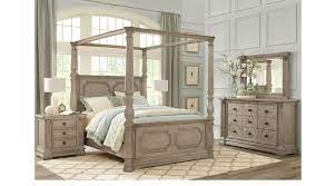 Canopy king bedroom furniture sets. Havencrest Gray 7 Pc King Canopy Bedroom Traditional