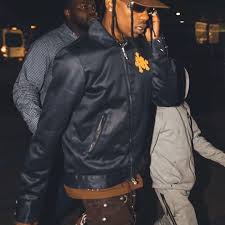 Travis Travis Scott Leather Jacket Chrome Hearts Leather