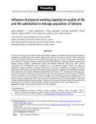 Journal of human sport and exercise. Pdf Influence Of Physical Working Capacity On Quality Of Life And Life Satisfaction In Old Age Population Of Ukraine