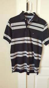 Black And Grey Striped Polo Shirt Tommy Hilfiger Men Polo Shirt Striped Black And Gray Color Size Small Medium Fashion Clothing Shoes Accesso Mens Polo Shirts Polo Shirt Tommy Hilfiger Man