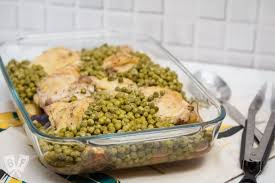 This link is to an external site that may or may not meet accessibility guidelines. Baked Chicken Thighs W Potatoes And Peas One Pan Comfort Food