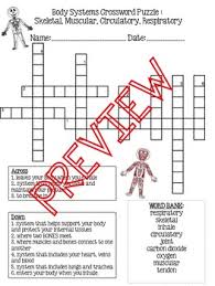 Make a crossword puzzle make a word search from a reading assignment make a word search from a list of words: Body Systems Crossword Worksheets Teaching Resources Tpt