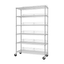 Check spelling or type a new query. Trinity Heavy Duty Wheeled 6 Shelf Wire Rack In Chrome Bed Bath Beyond