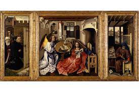 It is unsigned and undated, but attributed to early netherlandish painter robert campin and an assistant. Bold Color Bolder Message Robert Campin S Merode Altarpiece Wsj