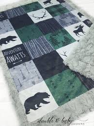 Our goal is to offer the best price on everything. Woodland Baby Blanket Adventure Awaits Hunter Green Etsy Woodland Baby Blanket Woodland Baby Bedding Boys Woodland Baby Bedding