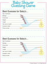 Just use the start of your last menstrual cycle as your starting point, add 40 weeks to it, and there you have it! Baby Shower Game Guess Baby Gender Weight Etc Game Cards Free Printable Familyeducation