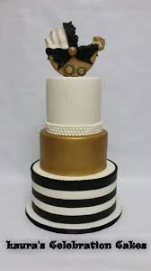 Little Prince Black And Gold Baby Shower Cake Gold Black And White Baby Shower Cake With Baby Carriage Black Gold Baby Shower Gold Baby Shower Cake White Baby Showers