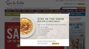 Sur La Table Is Using A Popover To Collect Email Addresses Love It Dinnerware Email Marketing Examples Sur La Table