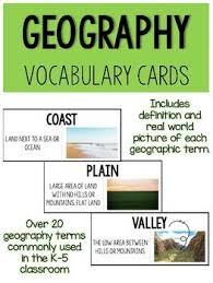 Geography Vocabulary Cards Landforms By The Teachernista Teachers Pay Teachers Geography Vocabulary Vocabulary Cards Vocabulary
