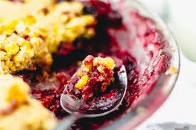 Ready for a delicious way to make using leftovers interesting? Cranberry Cornbread Crisp With Leftover Cornbread Garlic Head