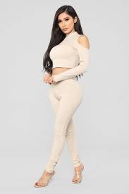 Blank Slate Ribbed Pant Set Taupe Womens Casual Outfits Fashion Clothes For Women