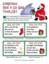 Hide N Go Seek Your Gift Christmas Gift Riddles Christmas Scavenger Hunt Christmas Gift Riddle Hunt